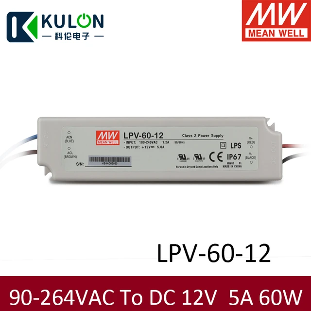 UL listed 12v 5A 60w Class 2 Power supply Driver