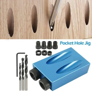 

12pcs/Set Woodworking Oblique Hole Guide Set 15 Degree Angle Drill Guide Set Mini Pocket Hole Guide Jig DIY Carpentry Tools