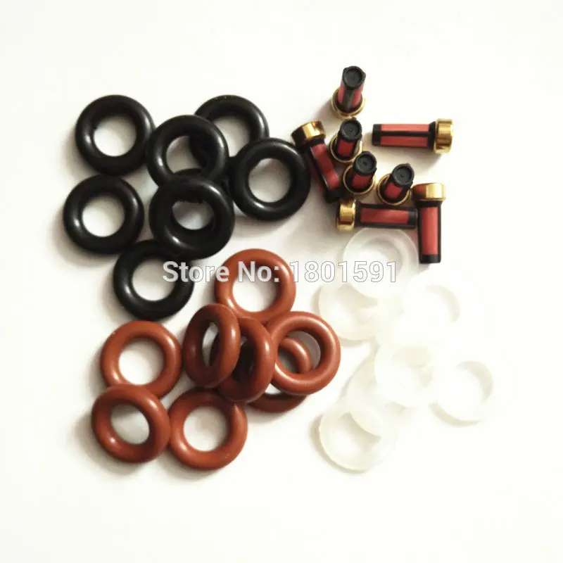 Repair Kit Gasket 8set Fuel Injector Filters Orings Caps For Mercedes G500 Engine M113 112 0280156153 0280155744 0280156014
