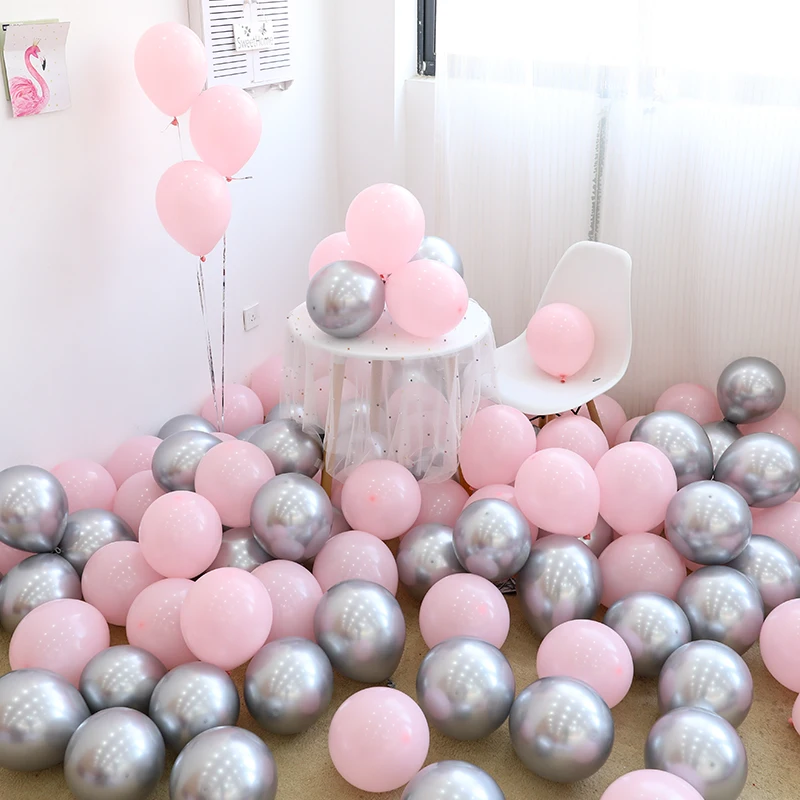 20 шт жемчужно-розовые шары набор конфетти шары хром металлик Globos День рождения Свадебные украшения баллон гелия