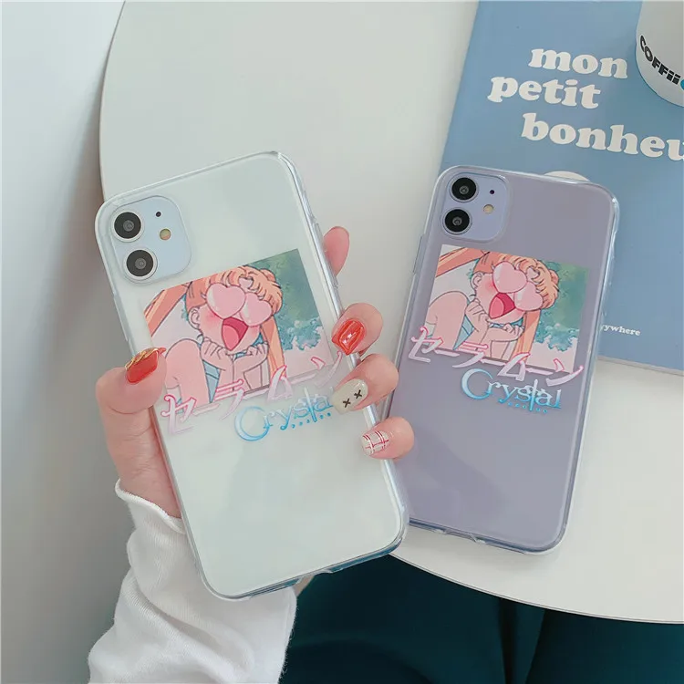 Ins Kawaii японский Сейлор Мун Прозрачный чехол для телефона iPhone 11 Pro Max Xr Xs Xsmax 6 6S 7 8 Plus s
