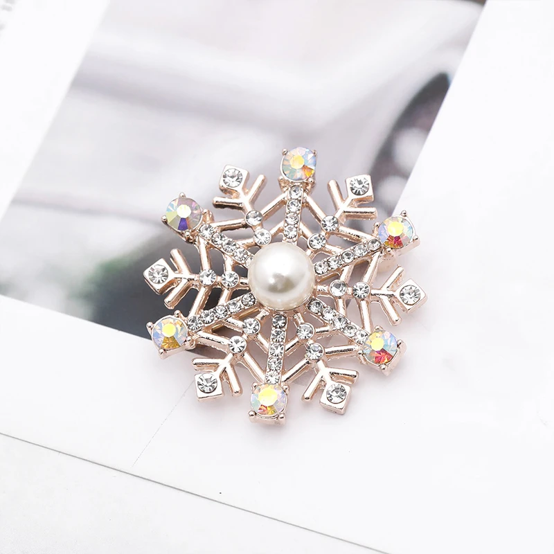 Jana Winkle Gold Crystal Christmas Brooch - Xmas Tree & Snowman Pin, Holiday Party Jewelry Gift - View #10