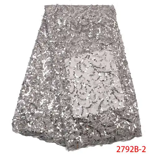 picture 2 NIAI Green African French Net Sequins Lace Fabric High Quality Embroidery For Wedding Dress Nigerian Lace Fabric XY2792B-1 - Цвет: picture 2