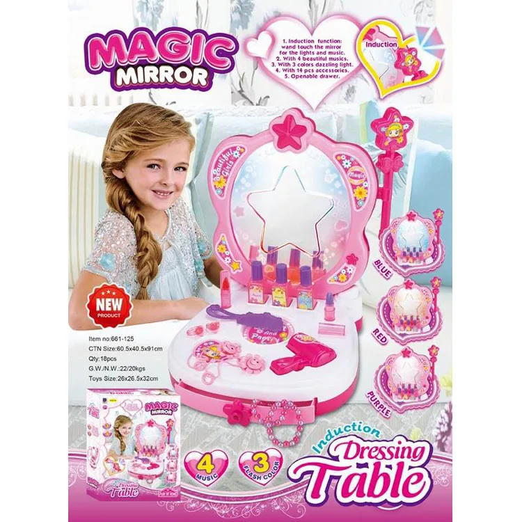 

Children'S Educational Play House Toys Light Dressing Table Ornament Hair Dryer Set