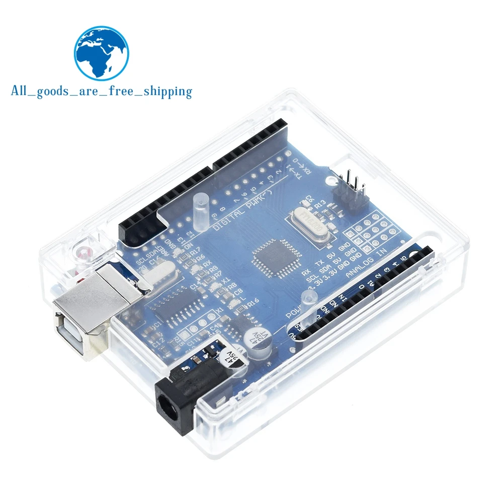 Макетная плата TZT UNO R3 ATmega328P CH340 CH340G для Arduino с прямым контактным разъемом и