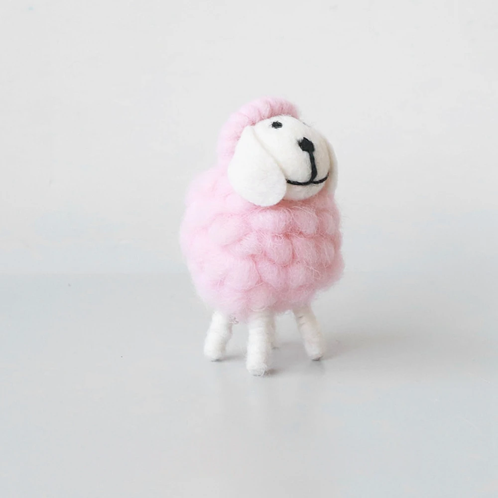 1Pc Mini Table Ornament Felt Sheep Figurines Miniatures Wool Felt Lamb Cute Toys Desktop Decor Home Furnishings Kid Gifts