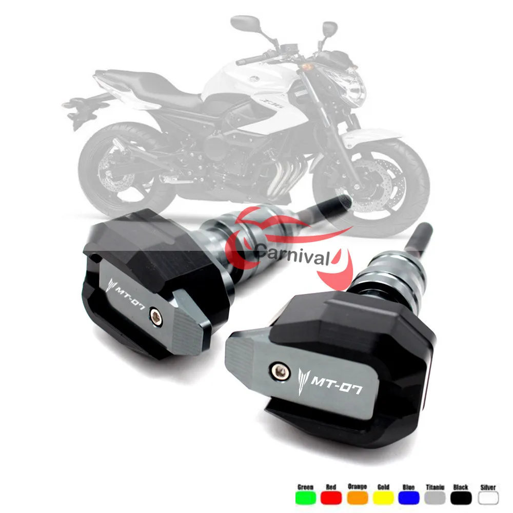 Mt-07 logo CNC рамка Слайдеры drop pad Защитная защита forYamaha MT07 MT 07 MT09 MT 09 Защитная крышка двигателя слайдеры