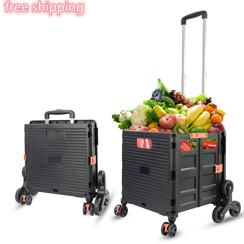 

travel baby stroller function folding luggage supermarket foldable small portable shopping trolleys bag cart