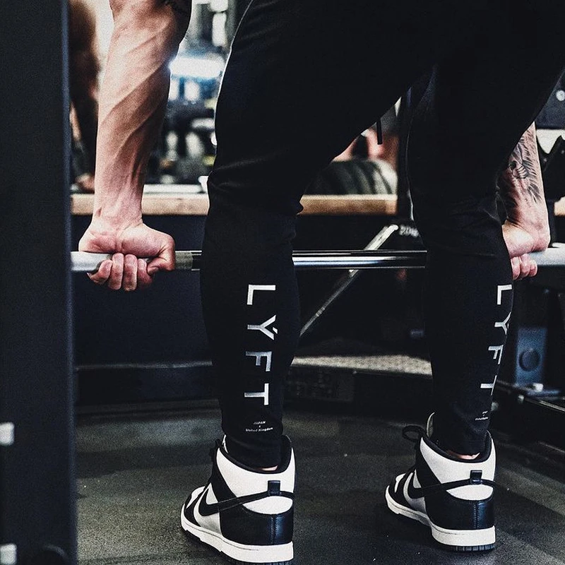 Cotton Casual Skinny Pants Men Joggers Sweatpants Black Autumn Trousers Male Trackpants Gym Fitness Workout Bodybuilding Bottoms