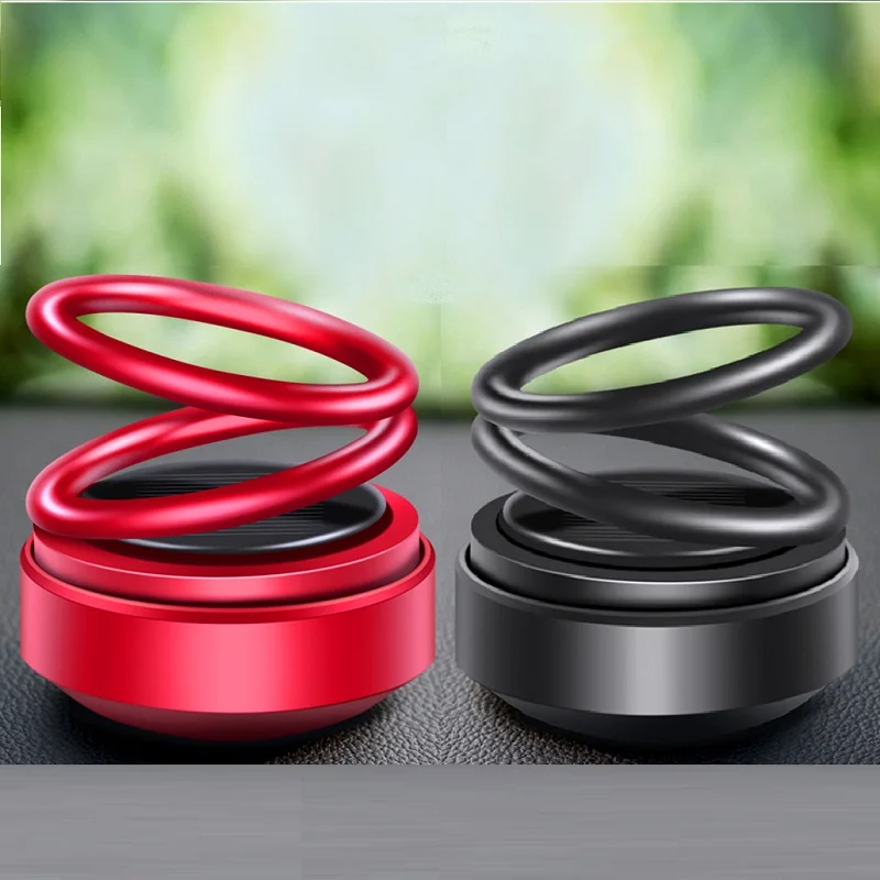 360 Degree Solar Automatic Suspension Rotation Car Air Freshener Fragrance  Double Ring Aluminum Alloy Diffuser Solid Perfume - AliExpress