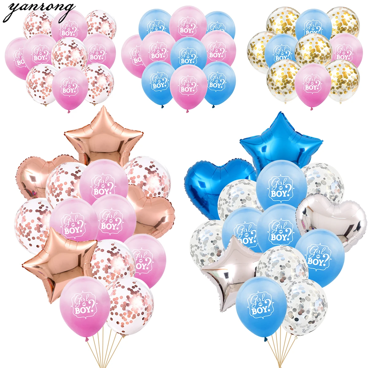 

20PCS Boy or Girl Balloon Gender Reveal Party Latex Ballon with Confetti Gender Reveal Globos Baby Shower Decorations Birthday