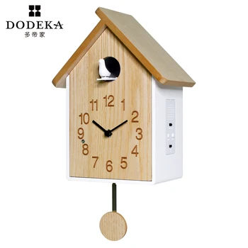 

Wood European Cuckoo Pendulum Wall Clock Fashion Hourly Time Wall Clocks Decorative Swingable House Brife Living Room Home L