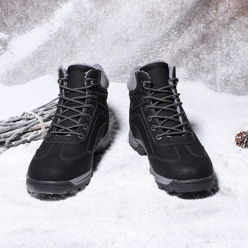 Альпинистские зимние мужские ботинки; большие размеры; уличные плюшевые ботильоны; Винтажные ботинки; Британские кроссовки; Повседневная обувь; Zapatos De Hombre