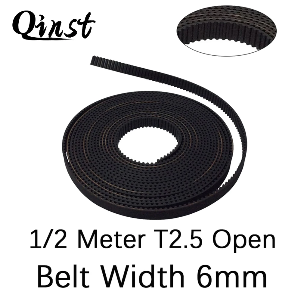 

Qinst Trapezoid T2.5 Open Synchronous Timing Belt Width 6mm Polyurethane Steel PU T2.5 Open Belt Pulley For 3D Printer