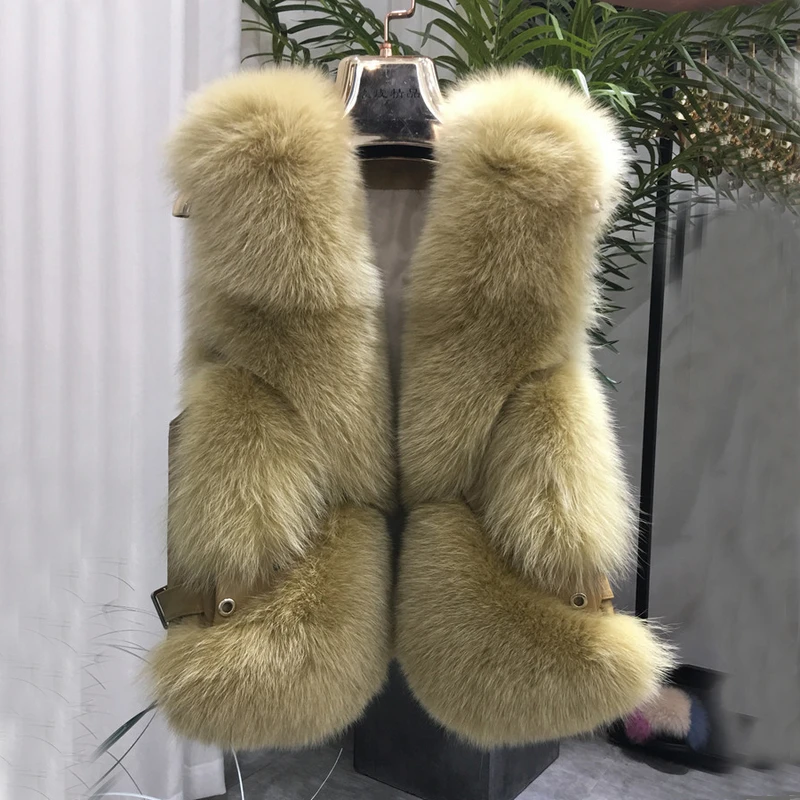 ZDFURS* из натурального меха лисы жилет короткий без рукавов Vestwoman зимние теплые натуральный меховой жилет натуральным лисьим мехом Меховая куртка лисий мех пальто