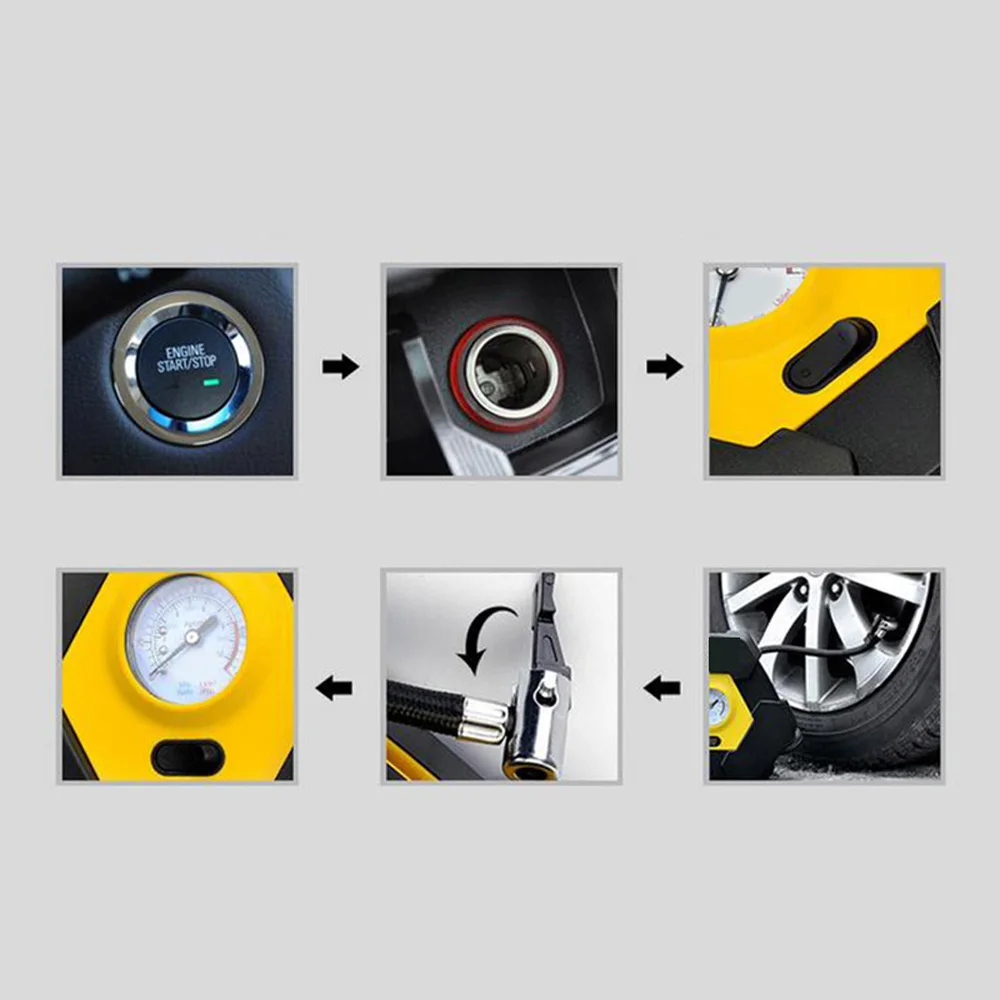 Новинка Высокое качество Портативный DC 12 В Авто электрический воздушный компрессор шин насос низкий уровень шума 40PSI