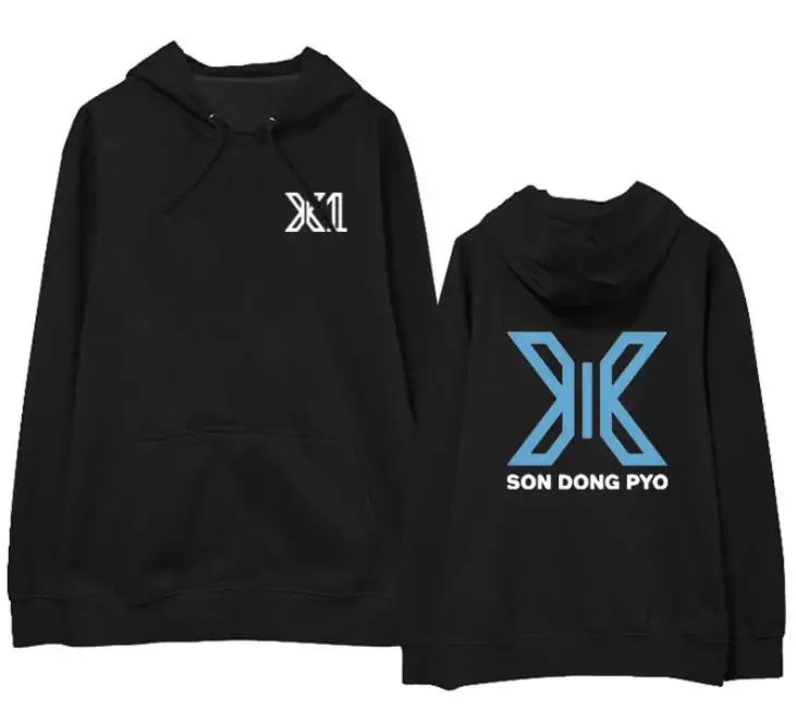 Новое поступление kpop x1 производства 101 концерт такой же с именами членов группы печать легкие свободные кофты унисекс черный пуловер свитер с капюшоном - Цвет: 7