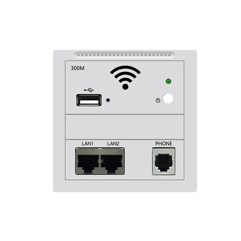 Белый AP панель Встроенный Настенный маршрутизатор панель 86 Тип 300 Мбит/с беспроводной wifi настенный роутер - Цвет: Белый
