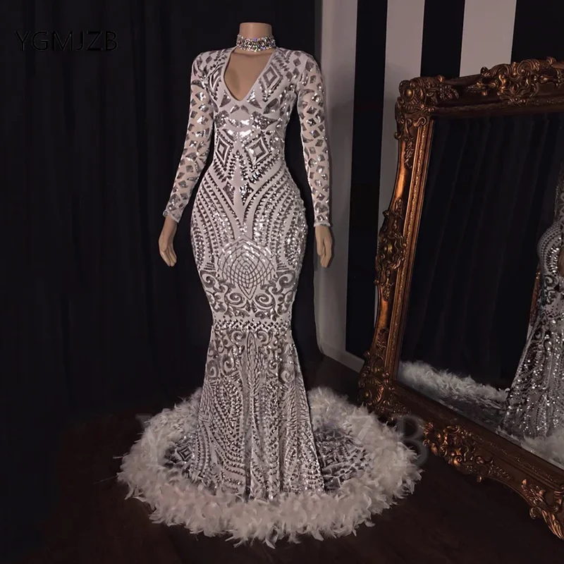 silver sparkly mermaid prom dresses