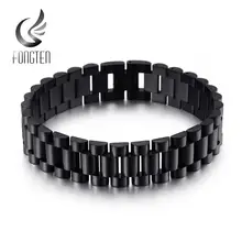 Fongten мужские часы из нержавеющей стали браслет-цепочка классические черные синие коричневые браслеты ювелирные изделия