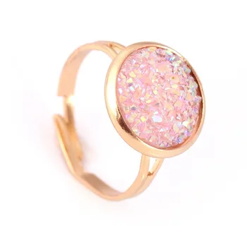 

Trendy Retro Woman Open Rings Fine Jewelry Round Palace Multicolor Broken Crystal Accessories Valentine Gift For Girlfriend