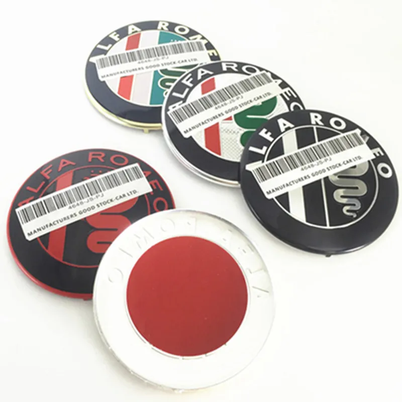 

2pcs 7.4cm 74mm New Green Color Black Red White Gold Alfa Romeo Car Styling Auto Car Front Rear Logo Emblem Badge Sticker Decals
