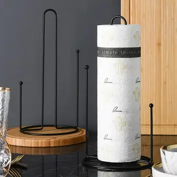 

OTHERHOUSE Iron Standing Paper Towel Holder Kitchen Organizer Toilet Kitchen Paper Holder Desktop Roll Paper Rack Storage Shelf