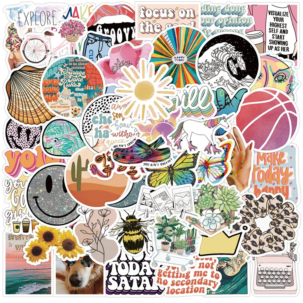 10 30 50pcs cartoon girl vsco stickers aesthetic decal kids toy scrapbook phone diary laptop guitar bike cute waterproof sticker stickers aliexpress