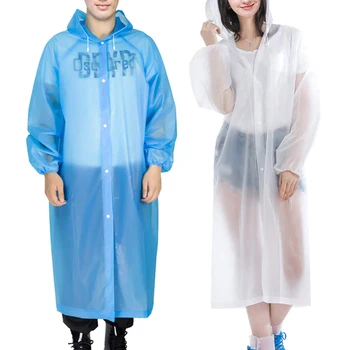 

Fashion EVA Transparent Raincoat Poncho Portable Environmental Light Raincoat Long Use Rain Coat