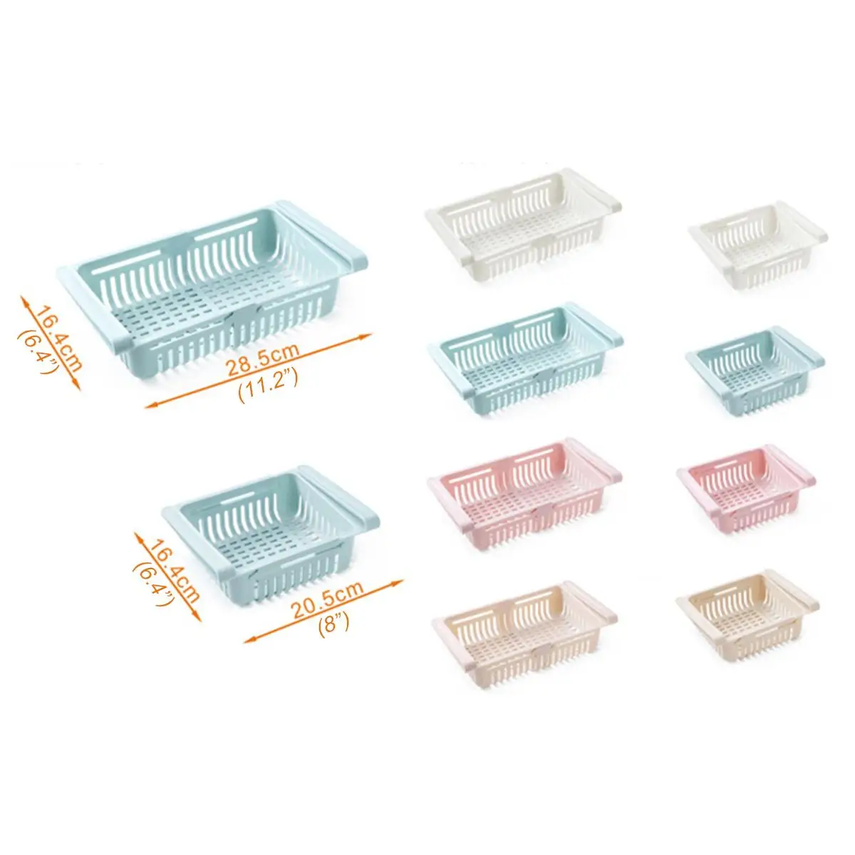 Kitchen Organizer Adjustable Kitchen Refrigerator Storage Rack Fridge Freezer Shelf Holder Pull-out Drawer Organiser Space Saver