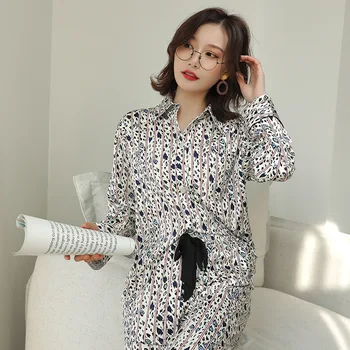 

Youhottest Long Sleeves Printed Women Nature Silk Pajamas