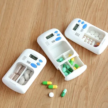 

Pill Box Medicine Storage Box Electronic Timing Reminder Weekly Pill Case Medicine Tablet Dispenser Organizer Drug Container