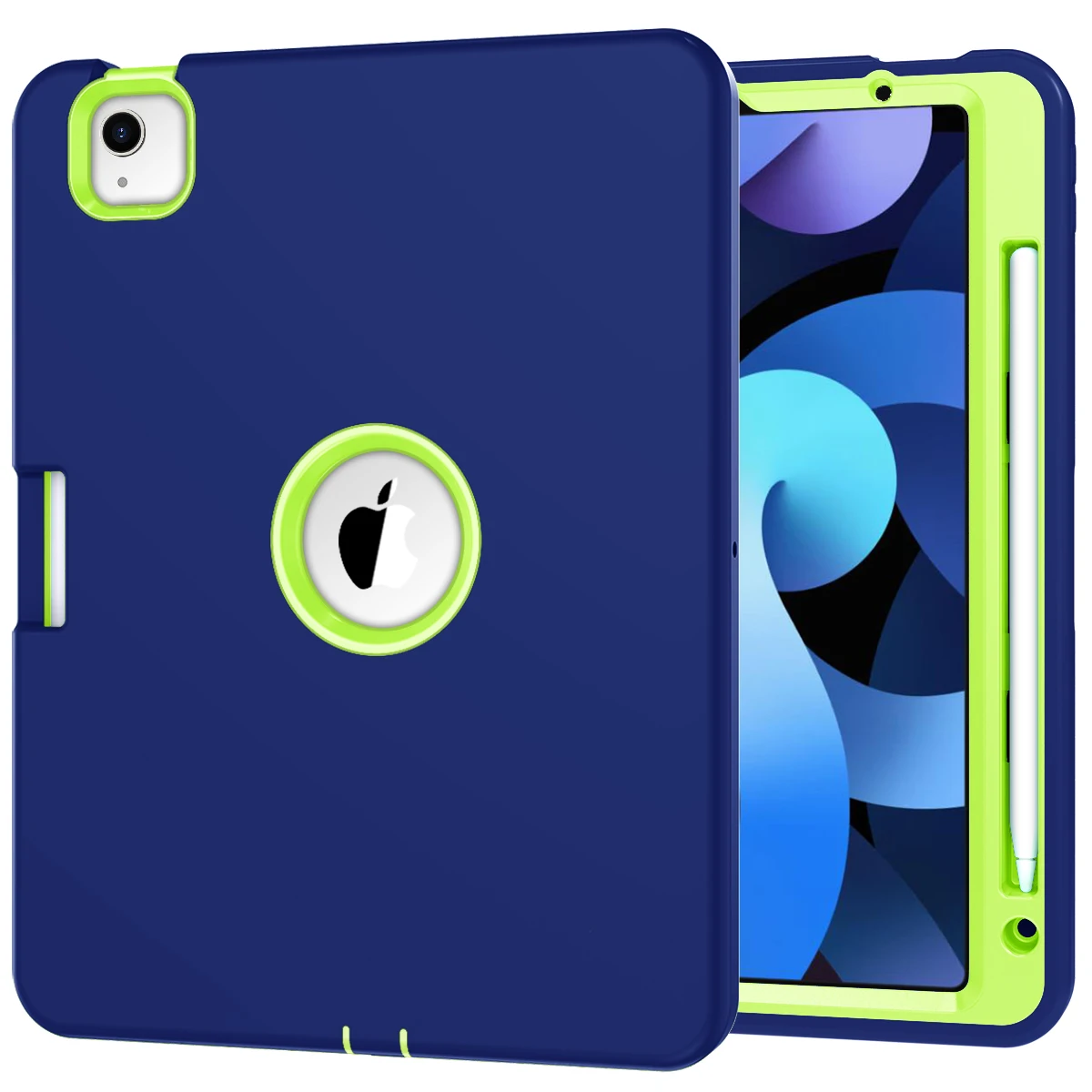 

for iPad 10.9 Case 2020, Heavy Duty Shockproof Soft Silicone Rubber Bumper+Hard Plastic Hybrid Dual Layer Protective Case