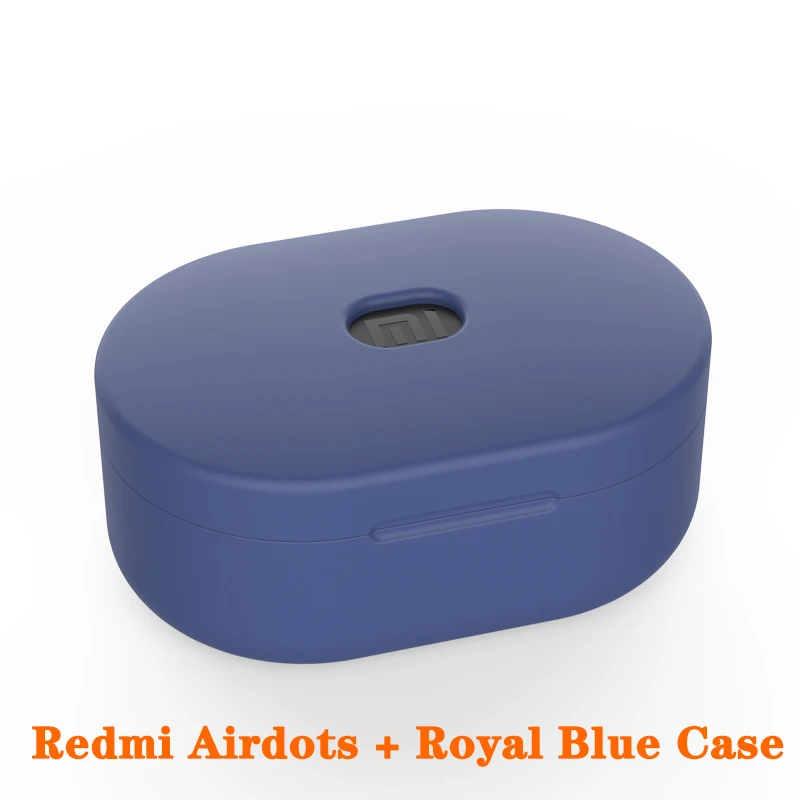 BLACK and Blue case Оригинальные Xiaomi Redmi Airdots Bluetooth наушники 5,0 спортивные стерео беспроводные Bluetooth наушники Водонепроницаемая глобальная версия - Цвет: BLACK and Blue case