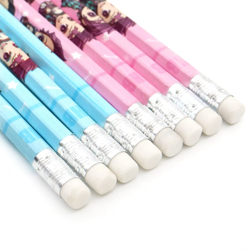 12pcs Anime Demon Slayer Kimetsu No Yaiba Kamado Tanjirou Nezuko Hb Standard Wooden Pencil Sketch Drawing Pencil Stationery Gift Standard Pencils Aliexpress