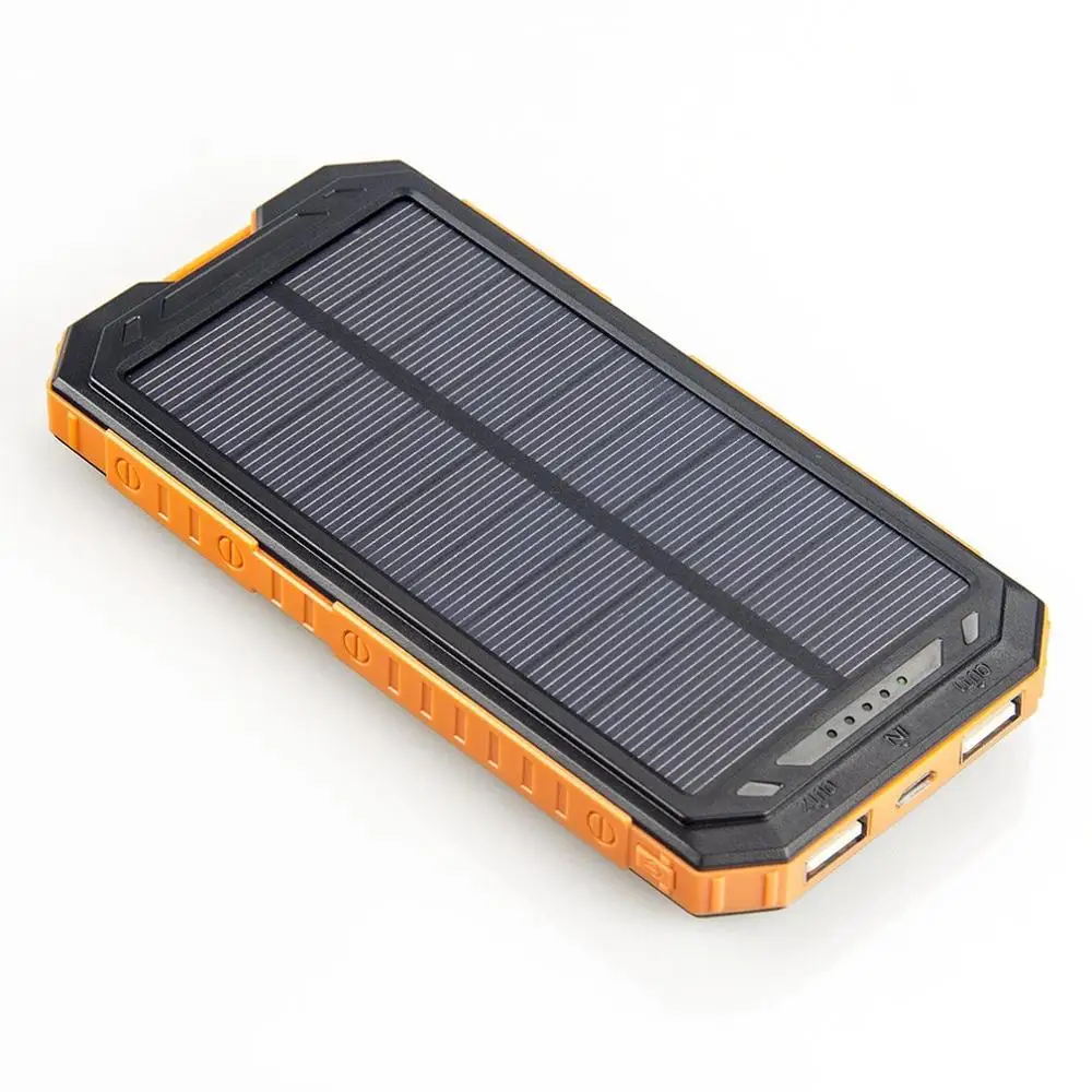 Solar Power Bank 10000mAh Double USB Solar charger External Battery Portable Charger for smart phone