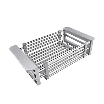 

Fruits and Vegetables Draining Rack Drain Basket Stainless Steel Telescopic Sink Rack Sink Dish Rack Kitchen Drain Basket