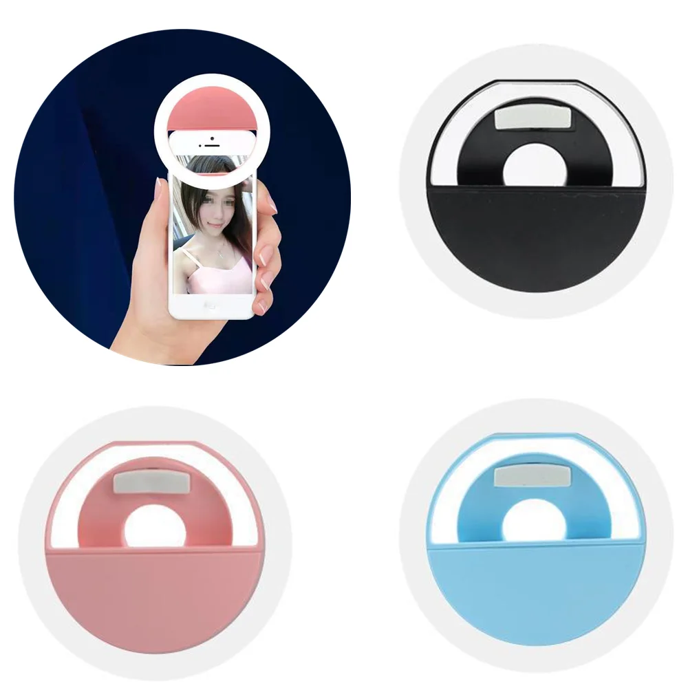 Portable Light Night Phone Flash Light Led Camera Clip-on Mobile Phone Selfie Ring Video Usb Charging For All