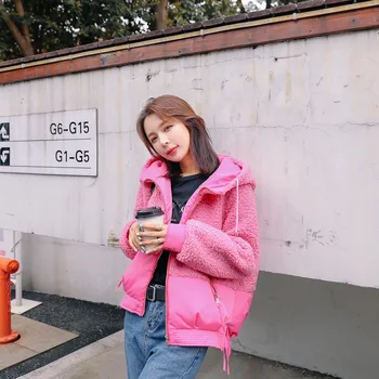 

white pink bule Women Winter Down jacket Women Coat Long Hooded Outwear Female Parka Thick Cotton Padded Female down Coats