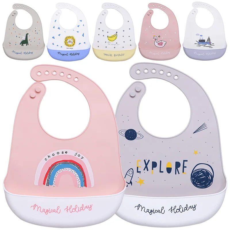 Designed Newborns Bibs For Children Fashionable Feeding Soft Silicone Saliva Towel Cartoon Waterproof Kids Bibs Baby Stuff 10pc newborn baby cotton gauze bibs infant boys girls burp cloths fashion scarf children feeding saliva towel stuff for kids