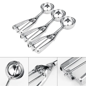 

IceCream Scoop Stainless Steel Icecream Mold Ice Creme Scoop Round Fruit Baller Icecrem Spoon DIY Cooking Tool Kitchen Accessory