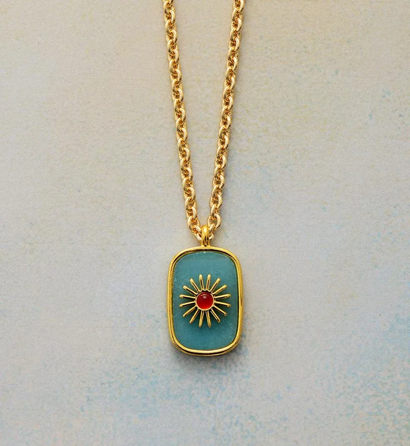 Top Natural Stone Geometric Pendant Necklaces Gold Tone Chain Short Choker Necklace Unique Gems Jewelry Wholesale Dropshipping