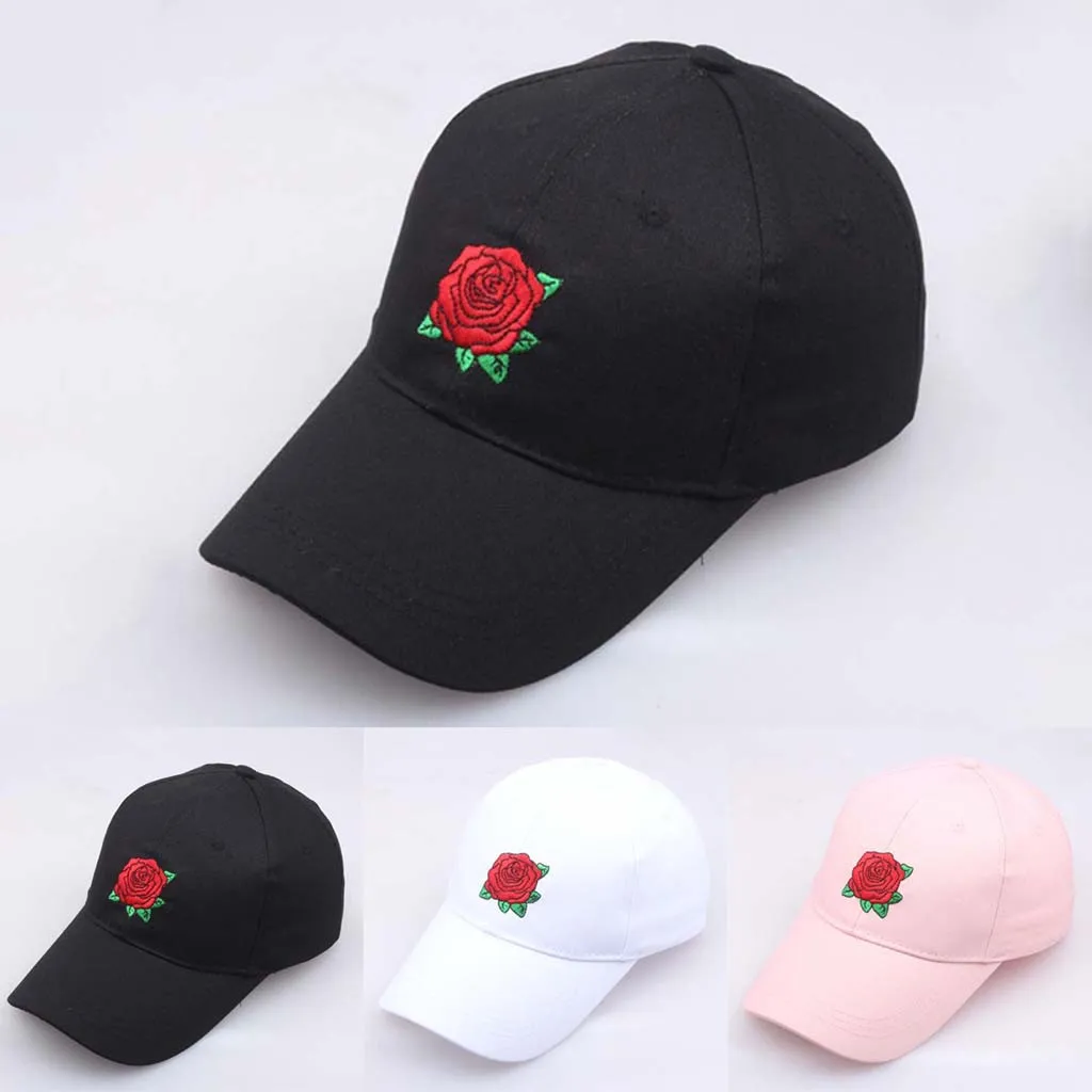 Для женщин Для мужчин вышитая ковбойская шляпа модная Бейсбол cap Top шляпа с вышитыми розами Бейсбол Кепки шапка с козырьком в Корейском стиле Повседневное солнцезащитный козырек#45