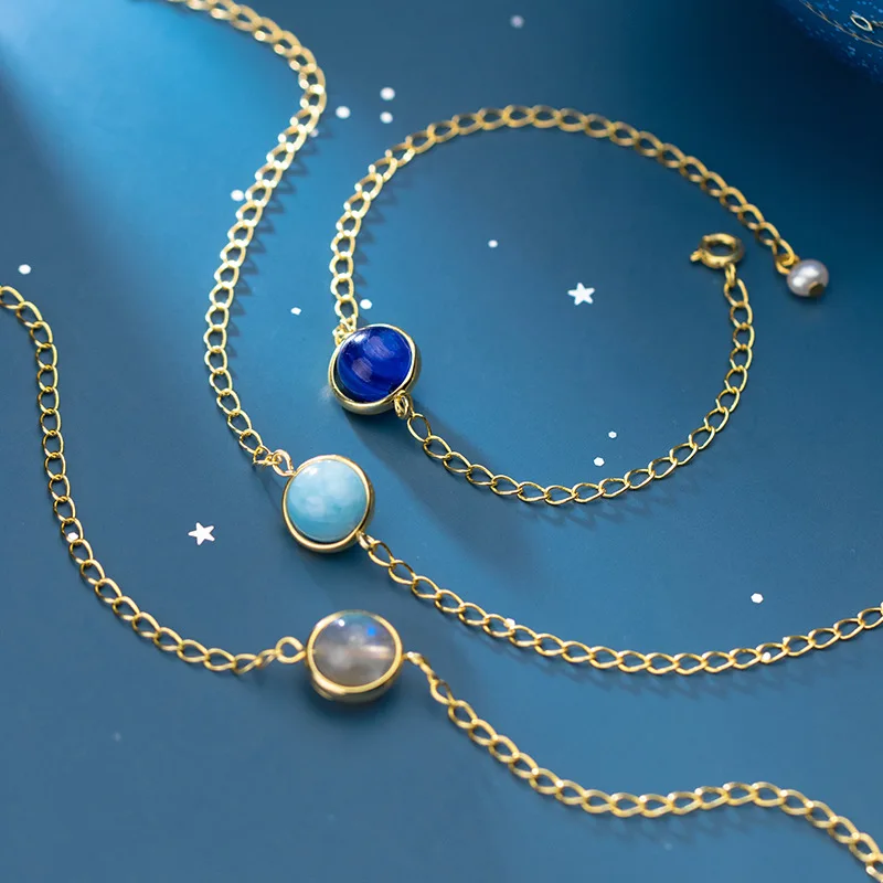 Мода 925 пробы Серебряный 10 мм круглый хрустальный бусина золотой цвет покрытый звеньями цепь Шарм массивный браслет для женщин ювелирные изделия