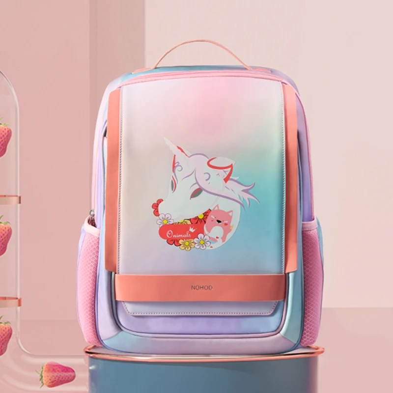 Children Primary School Bags 3D Cartoon Unicorn Dragon School Backpack Boys Satchel Knapsack Large Capacity Backpack for Girls - Color: NHB320-3