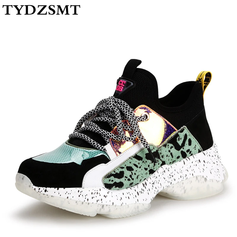 TYDZSMT/ г. Модные женские кроссовки, Размеры 35-42, слипоны на платформе, повседневная обувь из меха пони дышащая мягкая женская обувь на массивном каблуке