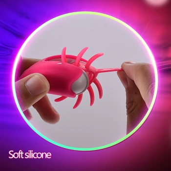 OLO Tongue Licking Vibrator Vagina Clitoris Stimulate Penis Ring G-spot Massage Rotation Oral Cock Ring Sex Toys for Couples 3