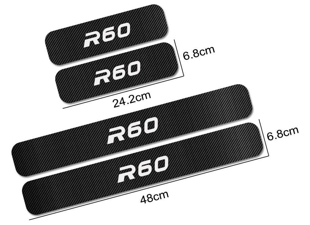 Для Mini Cooper F56 F54 F57 F55 F60 R50 R52 R53 R55 R56 R57 R58 R59 R60 R61 4 шт. порога наклейки автомобиля Тюнинг аксессуары