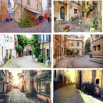 

Nitree Vinyl Beautiful Small Town Photo Studio Background Street Building Landscape Photography Take Pictures Backdrop