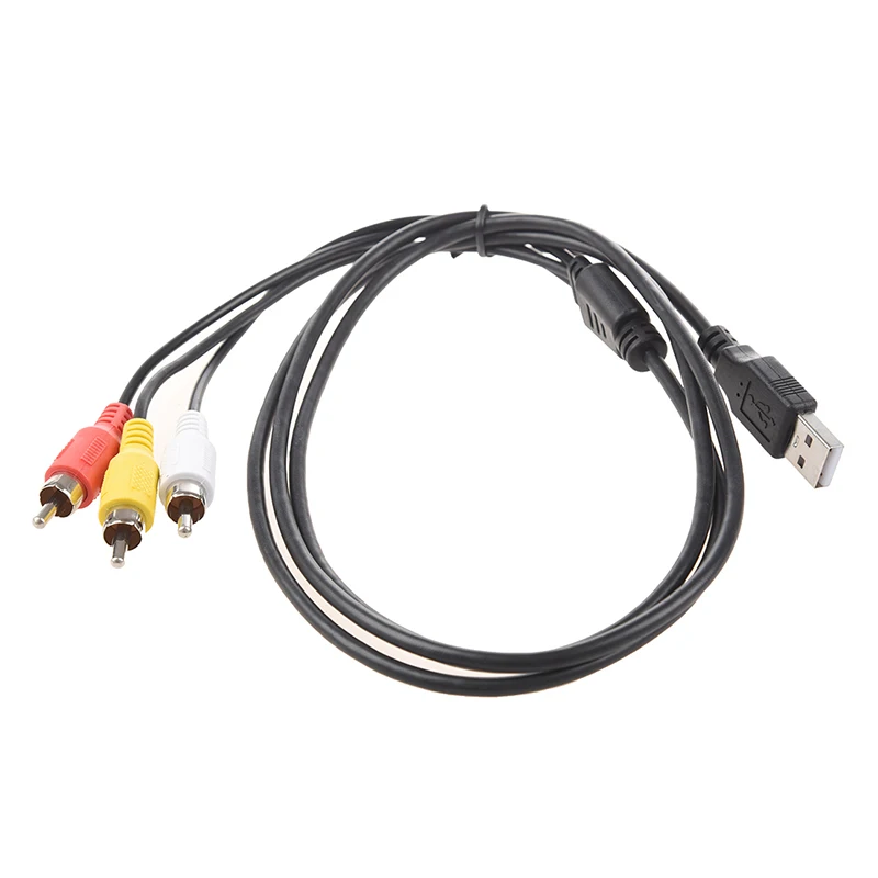 USB штекер A до 3x RCA AV A/V ТВ ведущий переходник Кабель 5 футов
